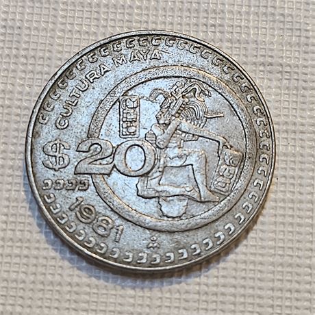 1981 Mexican 20 Pesos coin.