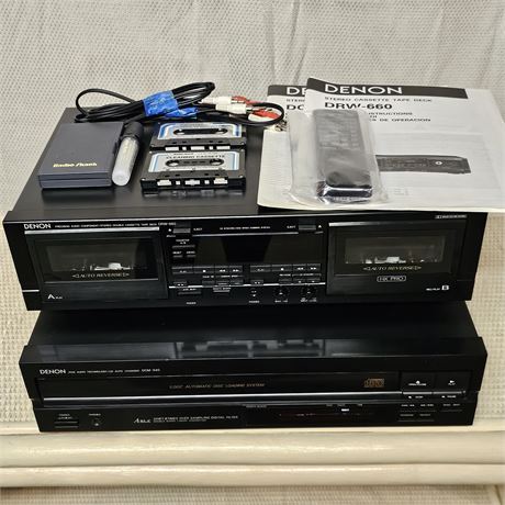 Denon-DRW 660 Dual Cassette Deck &DCM 340 5-Disc Changer