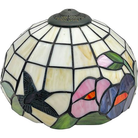 Vtg Slag Glass Tiffany-Style Lamp Shade