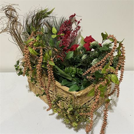Basket Full of Artificial Filler for Floral Arrangements