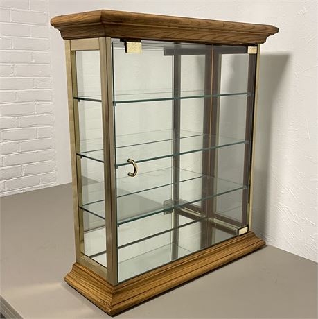 4-Tier Collector's Case w/ Glass Shelves, Mirrored Back