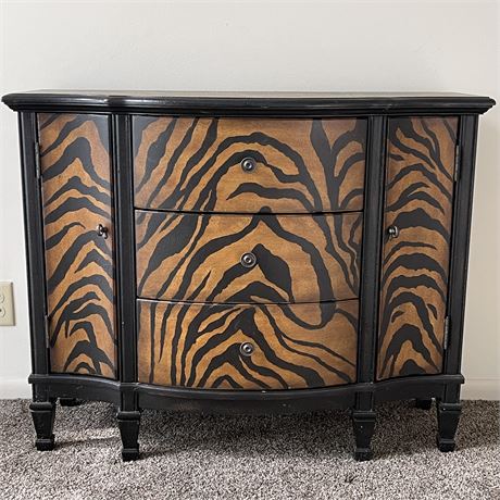 Butler Specialty Furniture Hand-Painted Tiger Stripe Console Cabinet