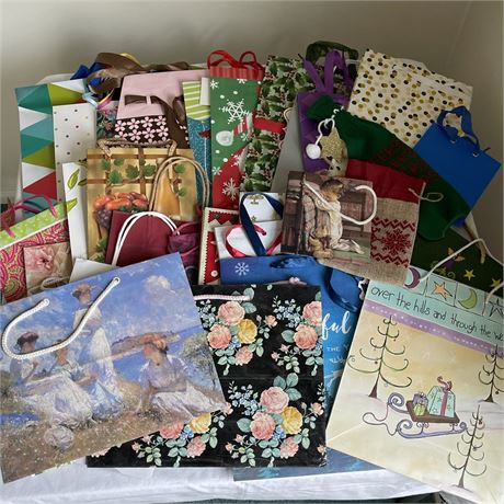 Lot of Holiday Gift Bags