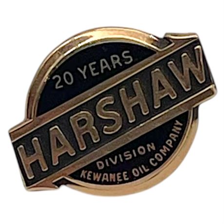 10k Gold Harshaw 20 yr Service Pin (no backing)