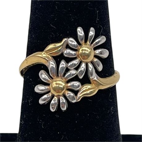 18K Yellow / White Gold Daisy Duo Size 6.25 Ring