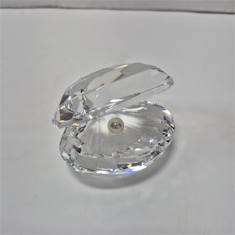 RETIRED Swarovski Crystal Oyster Shell w/ Pearl