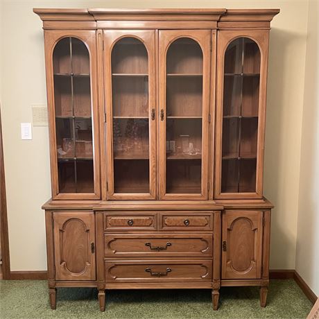 Solid Wood China Cabinet Hutch - One Piece Unit