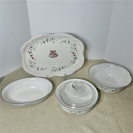 Pfaltzgraff "Winterberry" Serveware & Lidded Casserole Dish