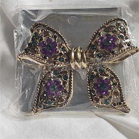FLORAL BOW Sculptural Brooch Pin