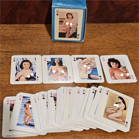 1950's Mini Deck of Nude Pin-Up Girl Playing Cards