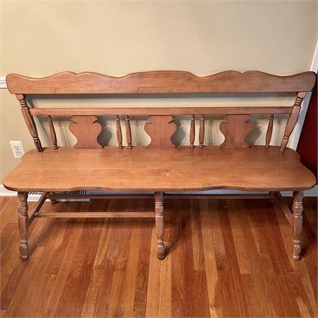 Vtg Wood Entryway Bench