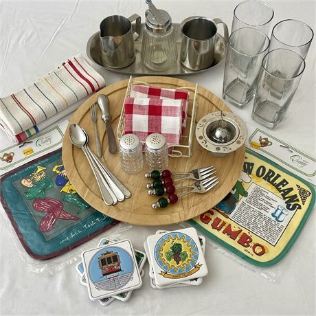 Misc Kitchen Needs w/ Studio Nova Lazy Susan, Linen Towels, Potholders and More