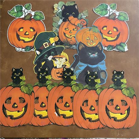 Vtg Die Cut Halloween Cutouts