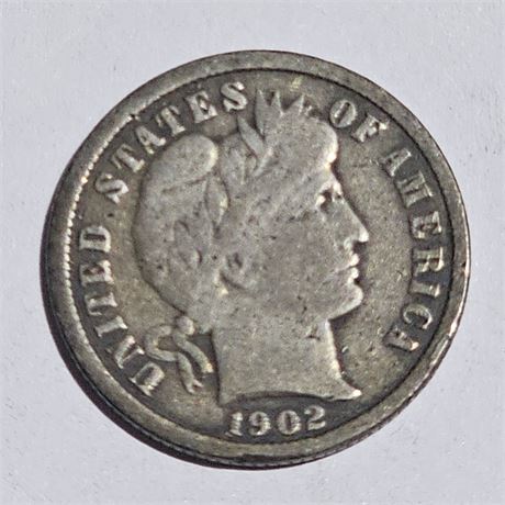 1902 Barber dime Silver