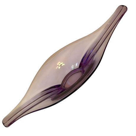 MCM Viking Glass Purple Amethyst Stretch Freeform Console Centerpiece Bowl