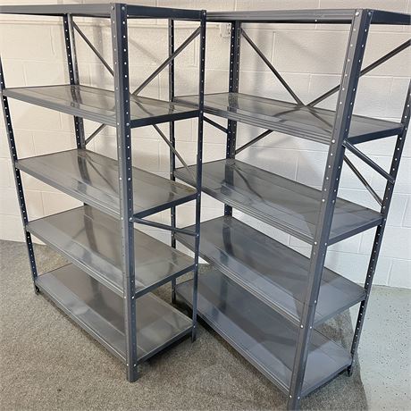 (2) 58" Metal Shelving Units