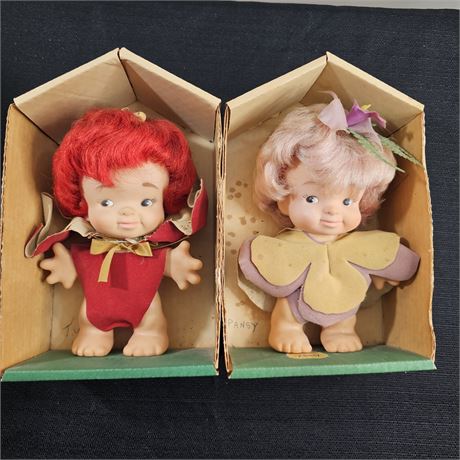 1960's Wishnik Uneeda Petal People Dolls in Original Boxes Lot 1
