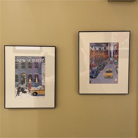 (2) The New Yorker Magazine Cover Framed Prints