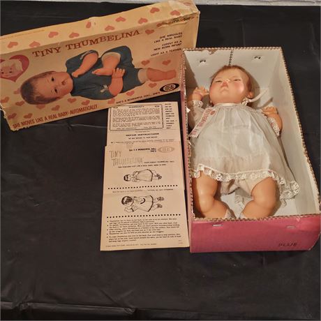 Vintage 1962 IDEAL Tiny Thumbelina-Never Played w/ Still in Original Box