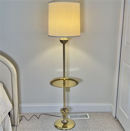 3-Way Brass Floating Tray Floor Lamp