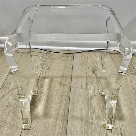 Small Lucite Waterfall End Table / Shower Table