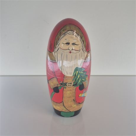Vtg Wood Santa Nesting Dolls Set of 5
