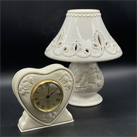 Lenox Candle Lamp & Heart Clock