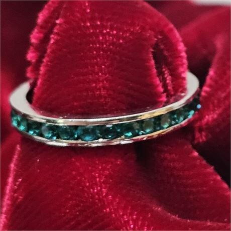 Silver Green stoned ring - "STERLING" ESPO Joseph Esposito size 5 1/2