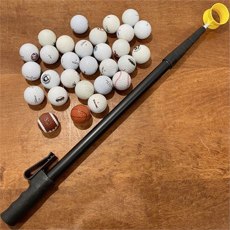 Expandable Golf Ball Retriever with Bundle of Balls