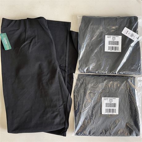 (3) NWT L.L. Bean Size Large Slim Women's Black Pants