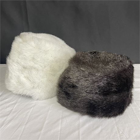 Ladies Vintage Pillbox Fur Hats