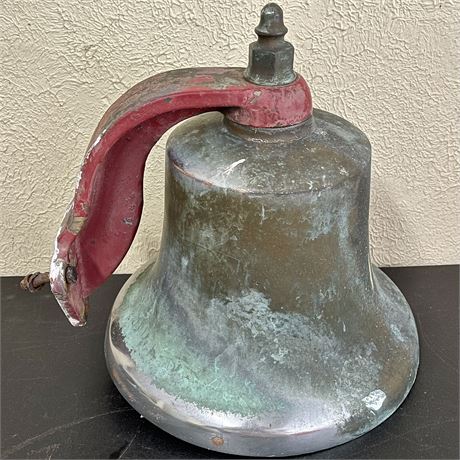 Antique Bronze Fire Truck Bell w/ Yoke Mount