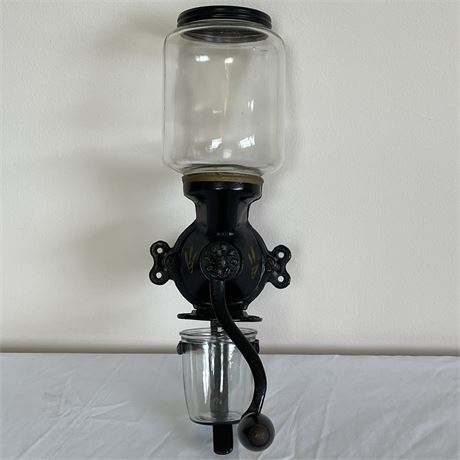 Antique Cast Iron Wall Mount Coffee Grinder