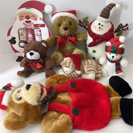 Christmas Plushes, NIB Hand Cream Collection & Polar Bear Candle
