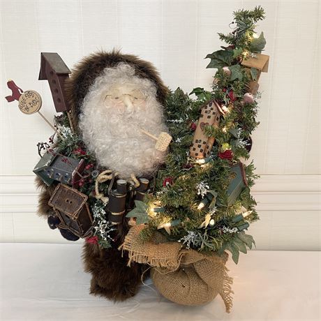 Christmas Lighted Birdhouse Santa