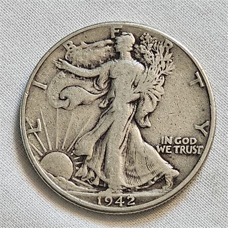 1942  Walking Liberty Half Dollar Silver