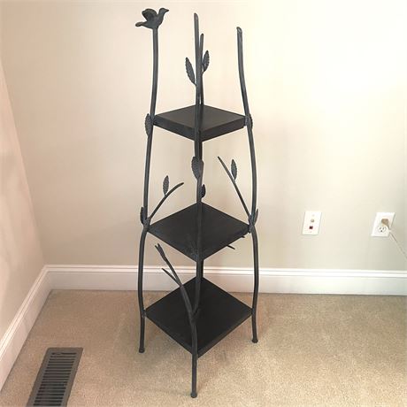 3 Tier Metal Plant Stand with Branches and Bird