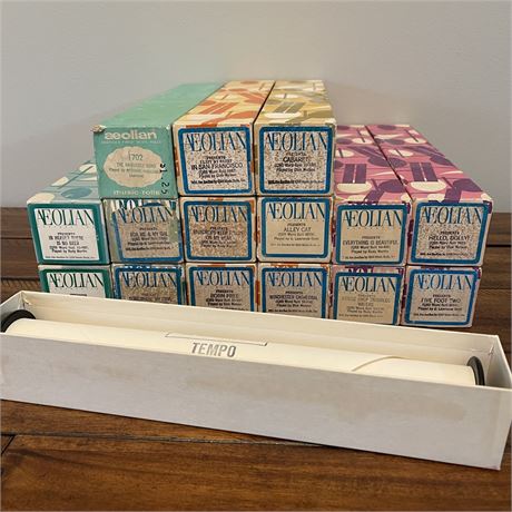 Vtg Aeolian Player Piano Rolls - Instrumental Only & Word Rolls