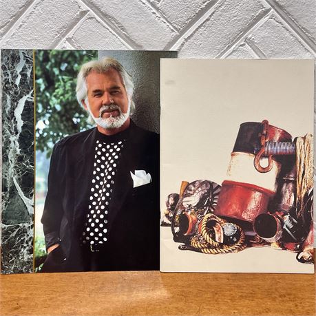 1991 Kenny Rogers Tour Book w/ Concert Ticket Stub & 1994 Phil Collins Tour Book