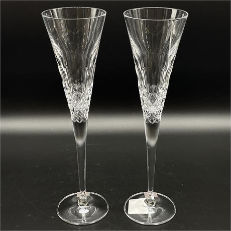NEW Monique Lhuillier Waterford Ellypse Lead Crystal Champagne Flutes