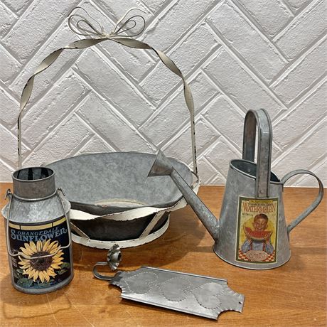 Coordinated Galvanized Decor with Punched Tin Wall Sconce