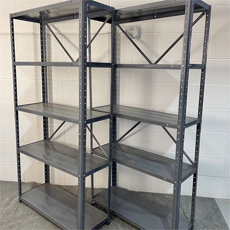 (2) 59.5" Metal Shelving Units