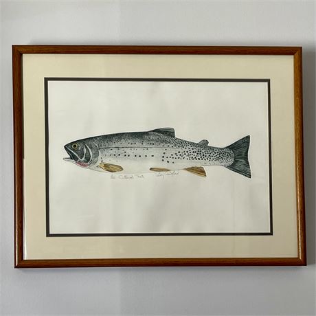 Larry Crawford Signed and Numbered 31/200 Cutthroat Trout Matted & Framed Print
