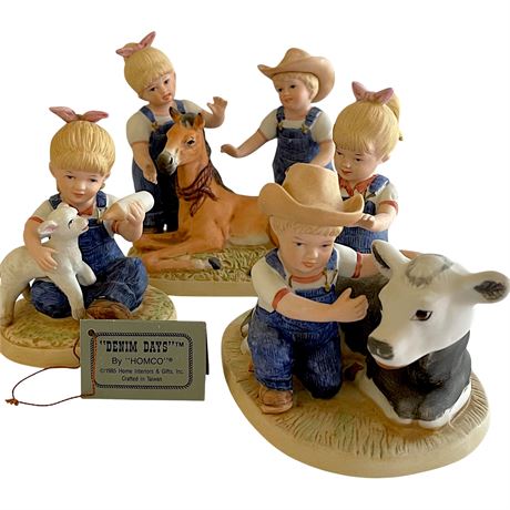 Homco Denim Days Collectible Figurines