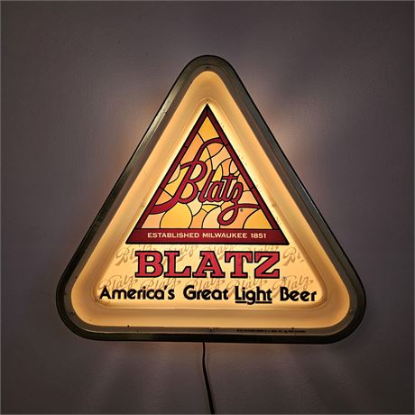 Vintage Blatz triangle light up sign