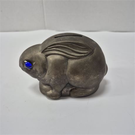 Rare Silver-Plated Bunny Bank
