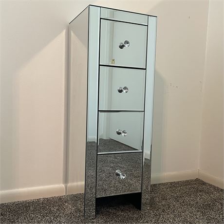 Mirrored 4 Drawer Slim Chest