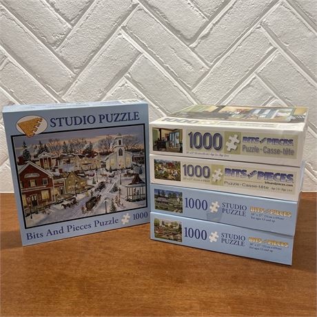 Lot of 5 "Bits and Pieces" 1000 Piece Puzzles