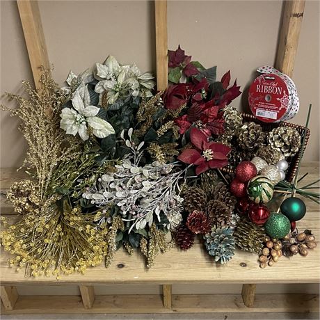 Holiday Flower and Accessory Crafting Lot