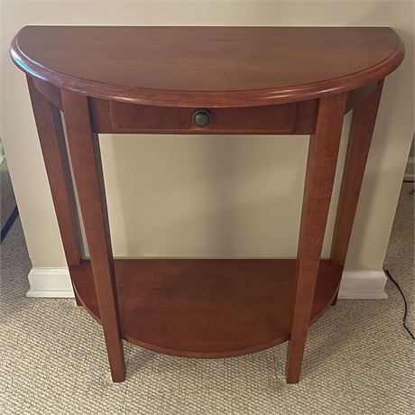 Half Round Accent Table with Drawer